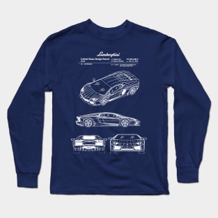 Lamborghini Aventador Patent White Long Sleeve T-Shirt